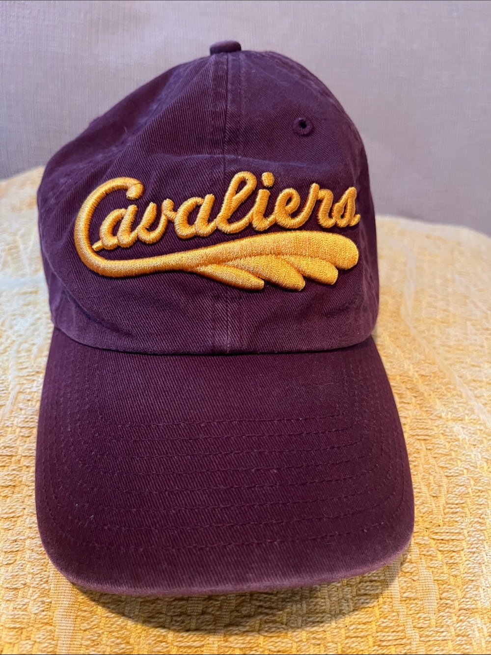 Cleveland Cavaliers Script Baseball Cap - Maroon and Gold Embroidery
